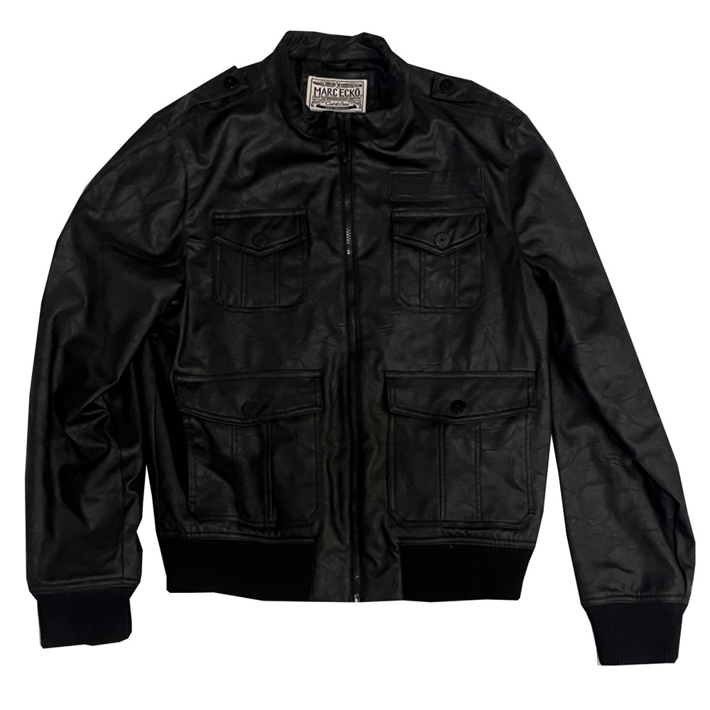 Leather Marc ecko jacket. Real attention grabber.